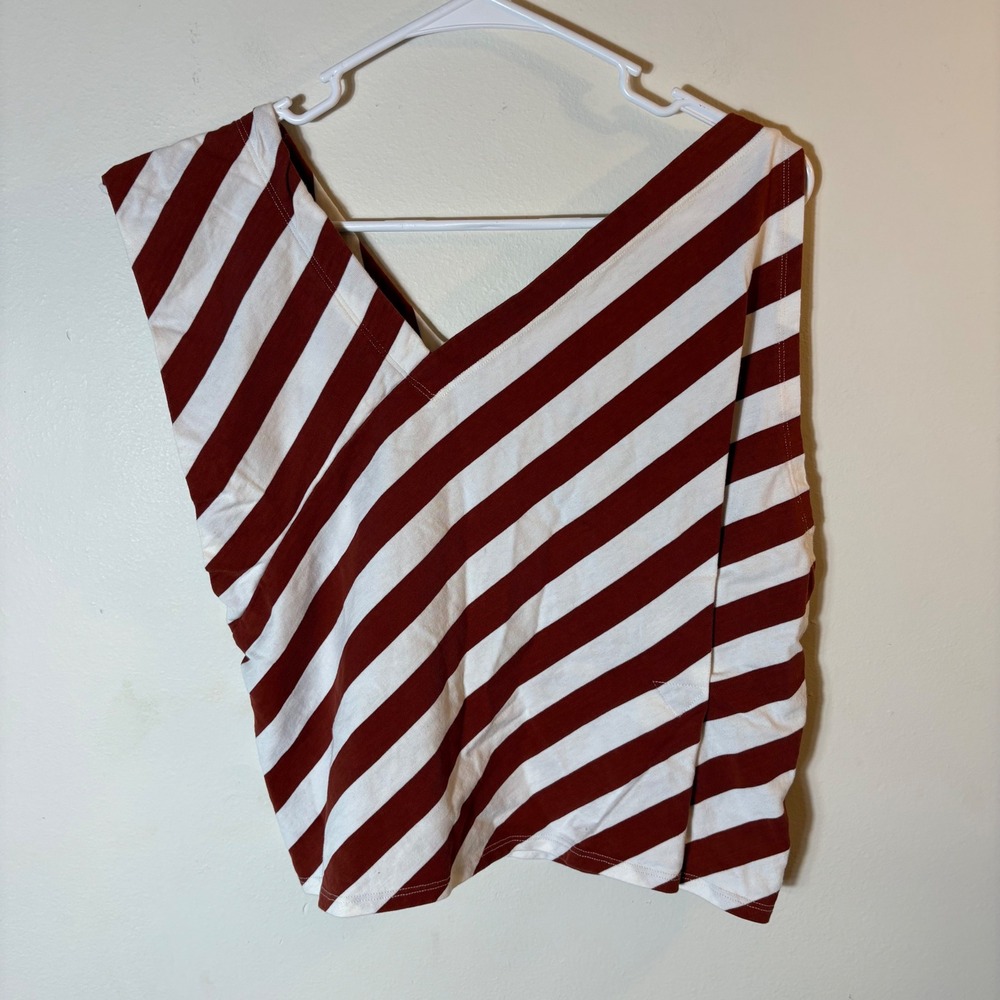 Anthropologie Postmark Diagonal Stripe Surplice Tank Size Small‎